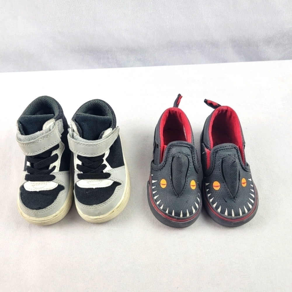 Set of 2 genuine leather Van's monster slip ons and Carters hightops size 5